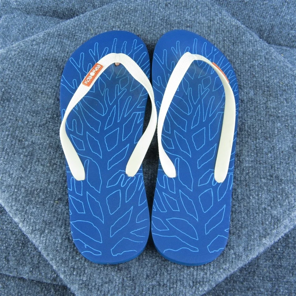 Koa kea  Men Flip Flop Sandals‎ White Synthetic Slip On Size 11.5 Medium